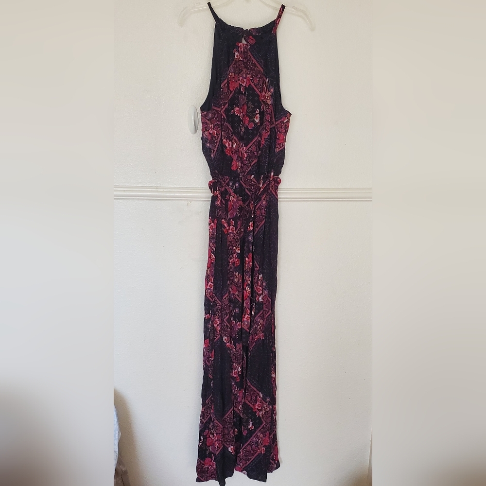 Lovestitch Womens Boho Floral Halter Maxi Dress Purple Pink Small I-72459WL